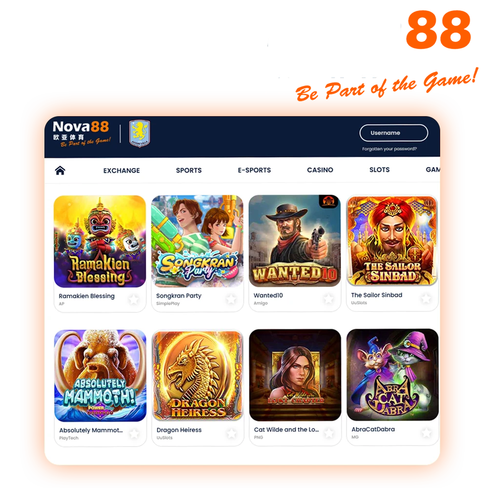 Play popular slots at Nova88 Casino in India.