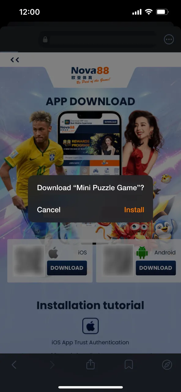 To install the Nova88 app, download Mini Puzzle Game from the AppStore first.