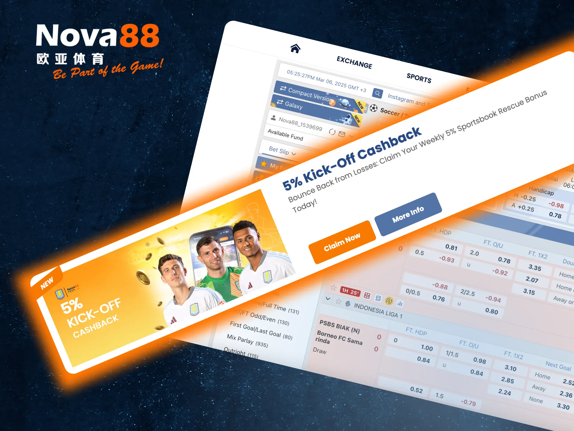 Nova88 rewards daily sports bettors with bonuses for meeting weekly betting goals.