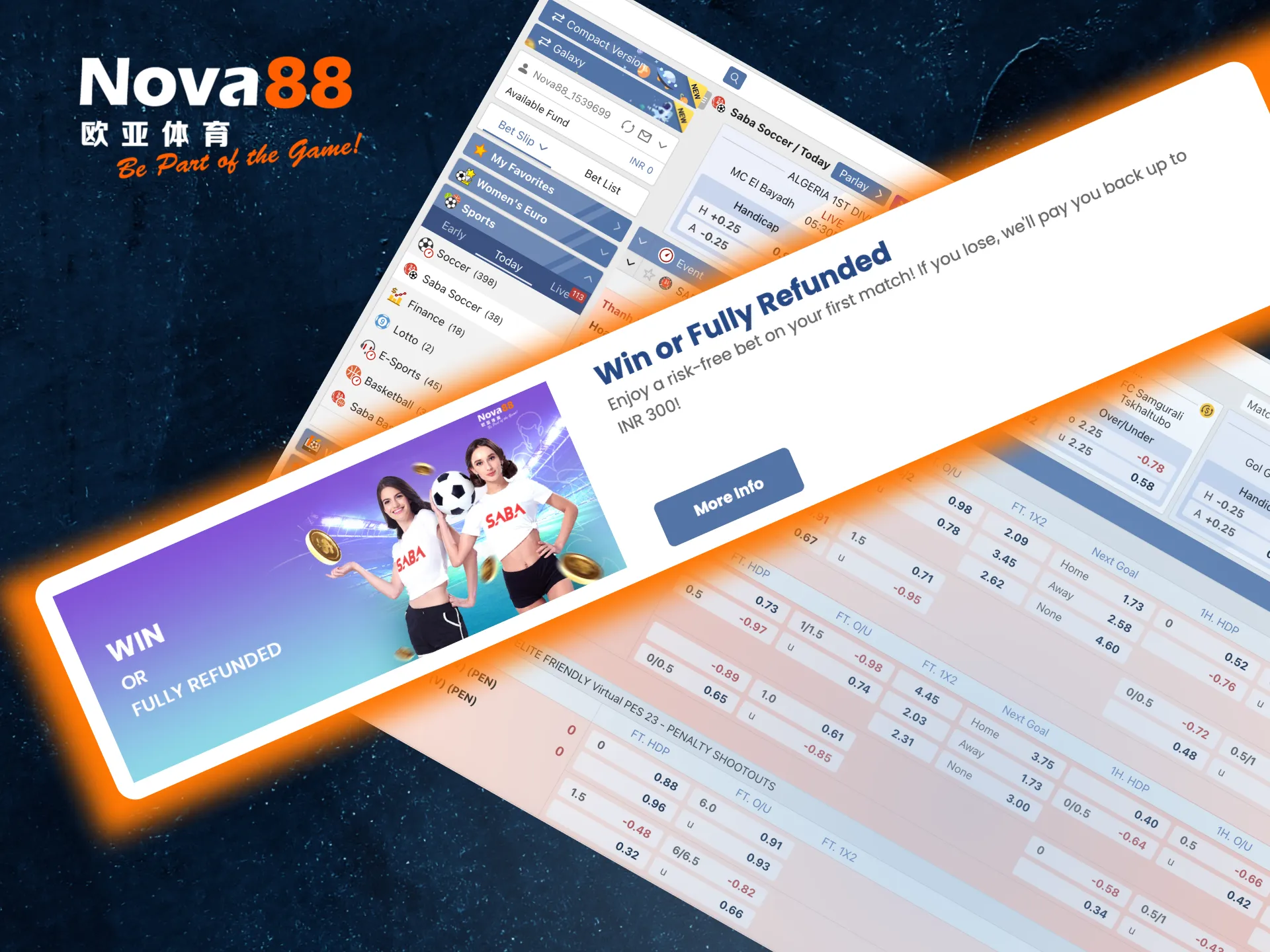 Nova88 ensures your first Cricket Toss bet is risk-free with a refund offer.