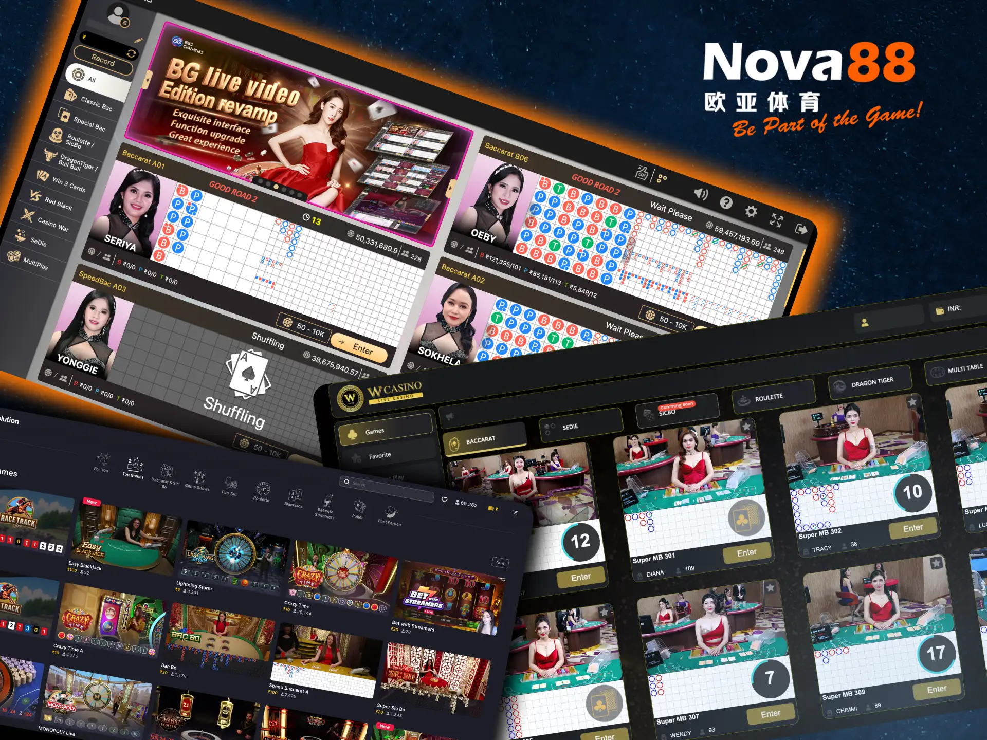 Discover Nova88 Live Casino games like Roulette, Blackjack, Baccarat, and Crazy Time.