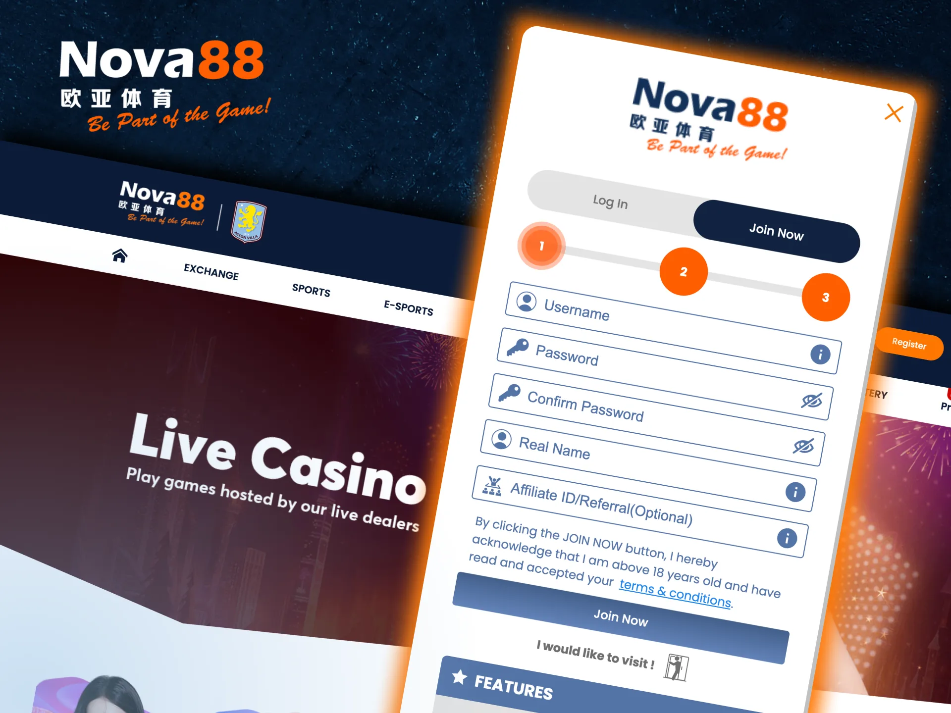 Create your Nova88 account, deposit funds, and start enjoying live casino games.