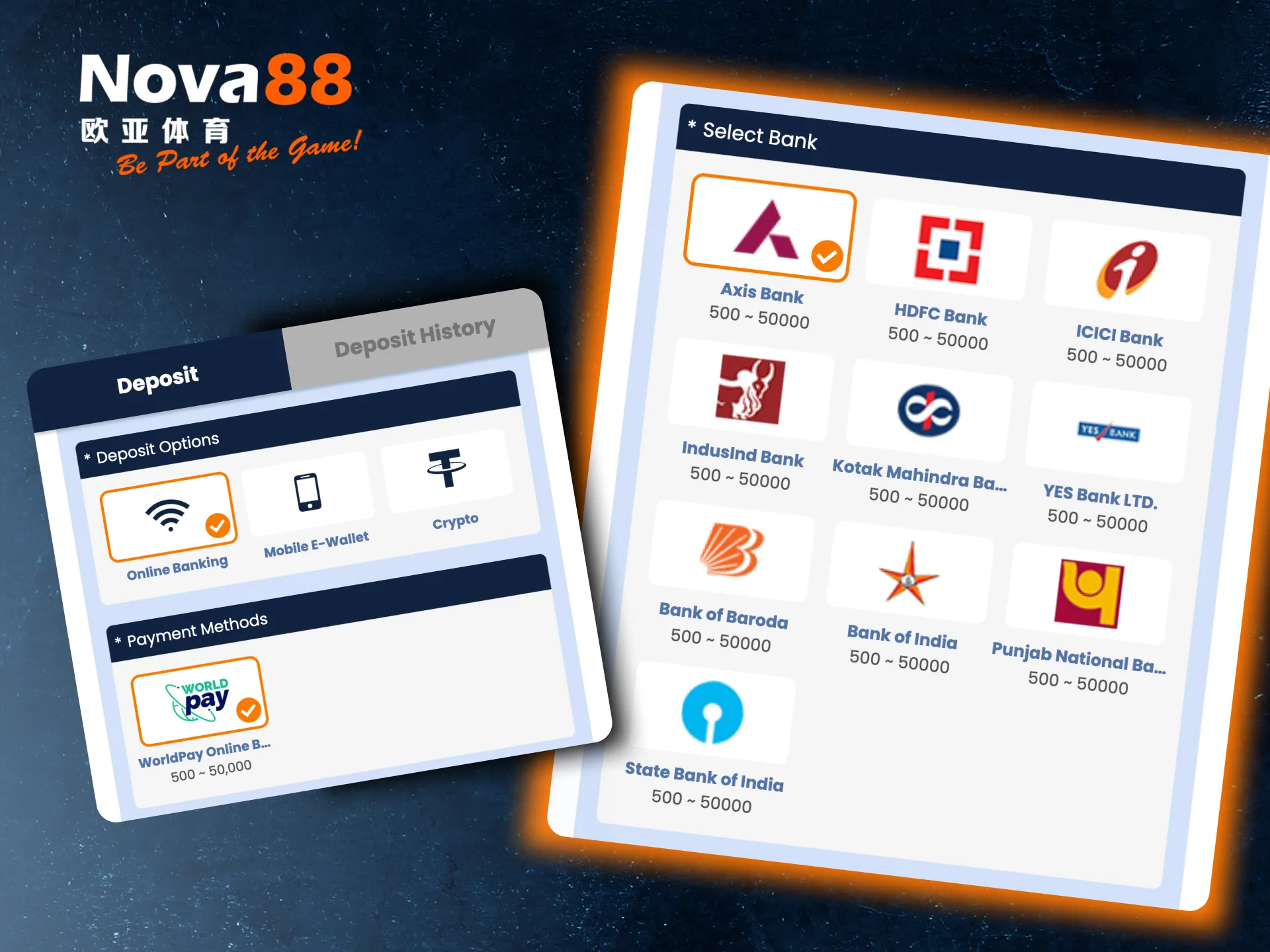 Add money to your Nova88 balance with secure payment methods and start playing.