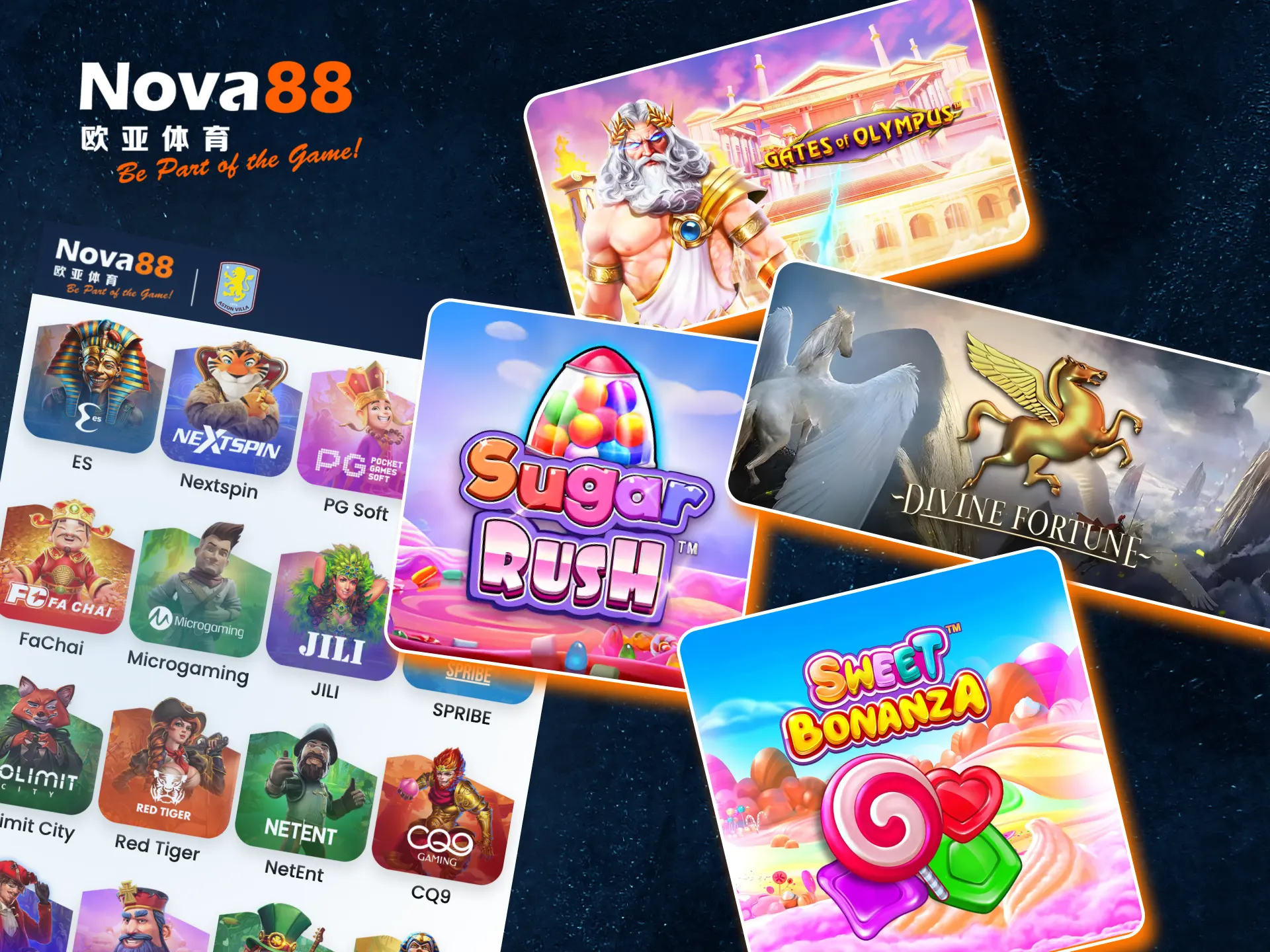 Spin themed slots like Sweet Bonanza, Gates of Olympus, and Sugar Rush at Nova88.