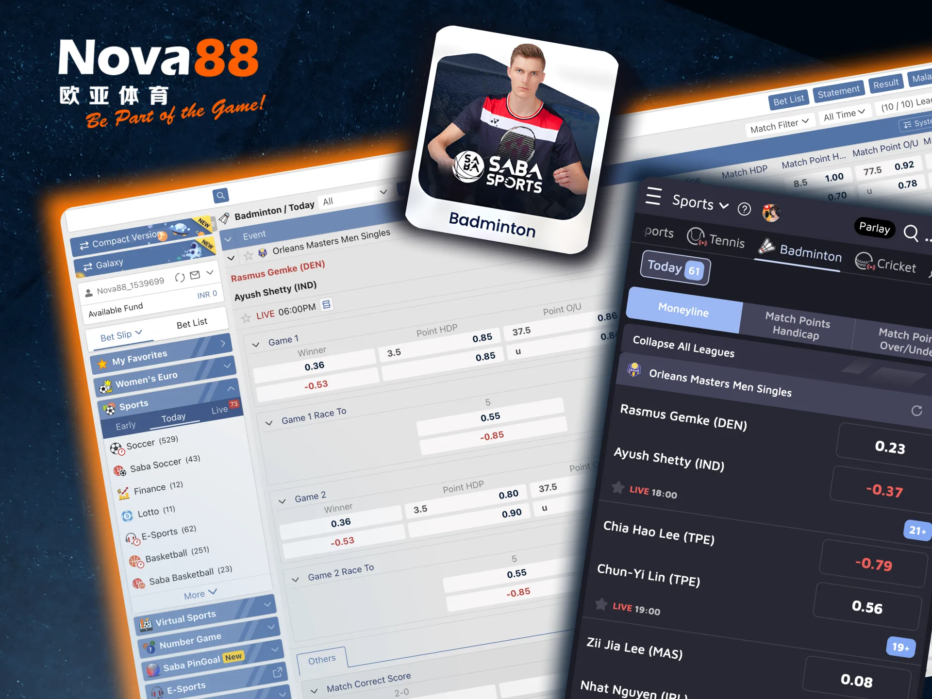 Nova88 offers rare opportunities to wager on badminton tournaments.