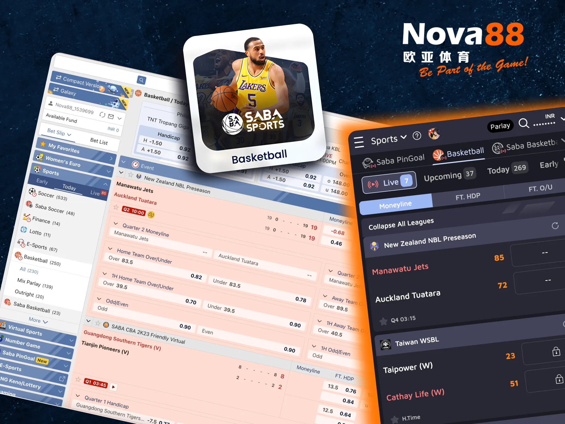 Explore basketball betting on Nova88 with major events like NBL Cup and NBA.