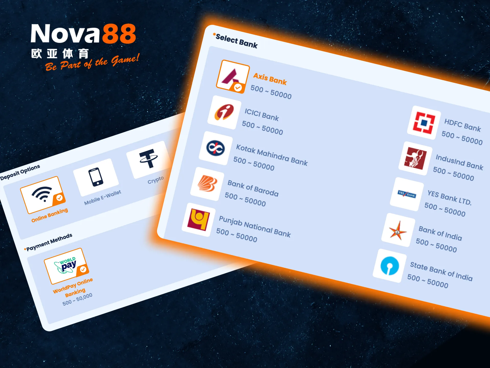 Fund your Nova88 account easily using methods like UPI, Paytm, and ICICI Bank.