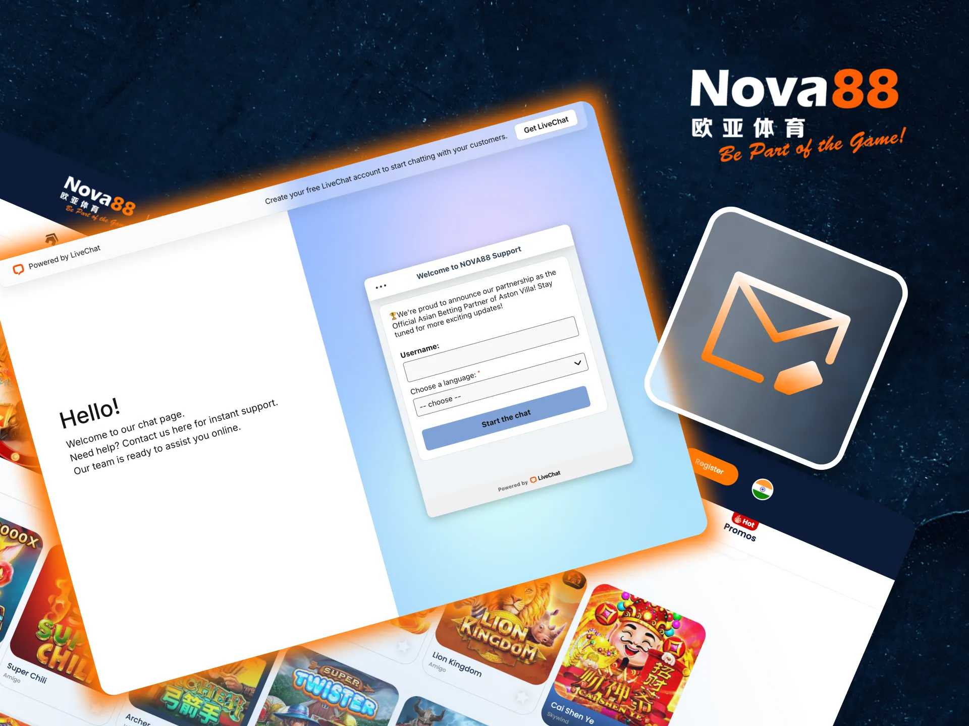 Use Nova88’s Live Chat for fast assistance with general questions in minutes.