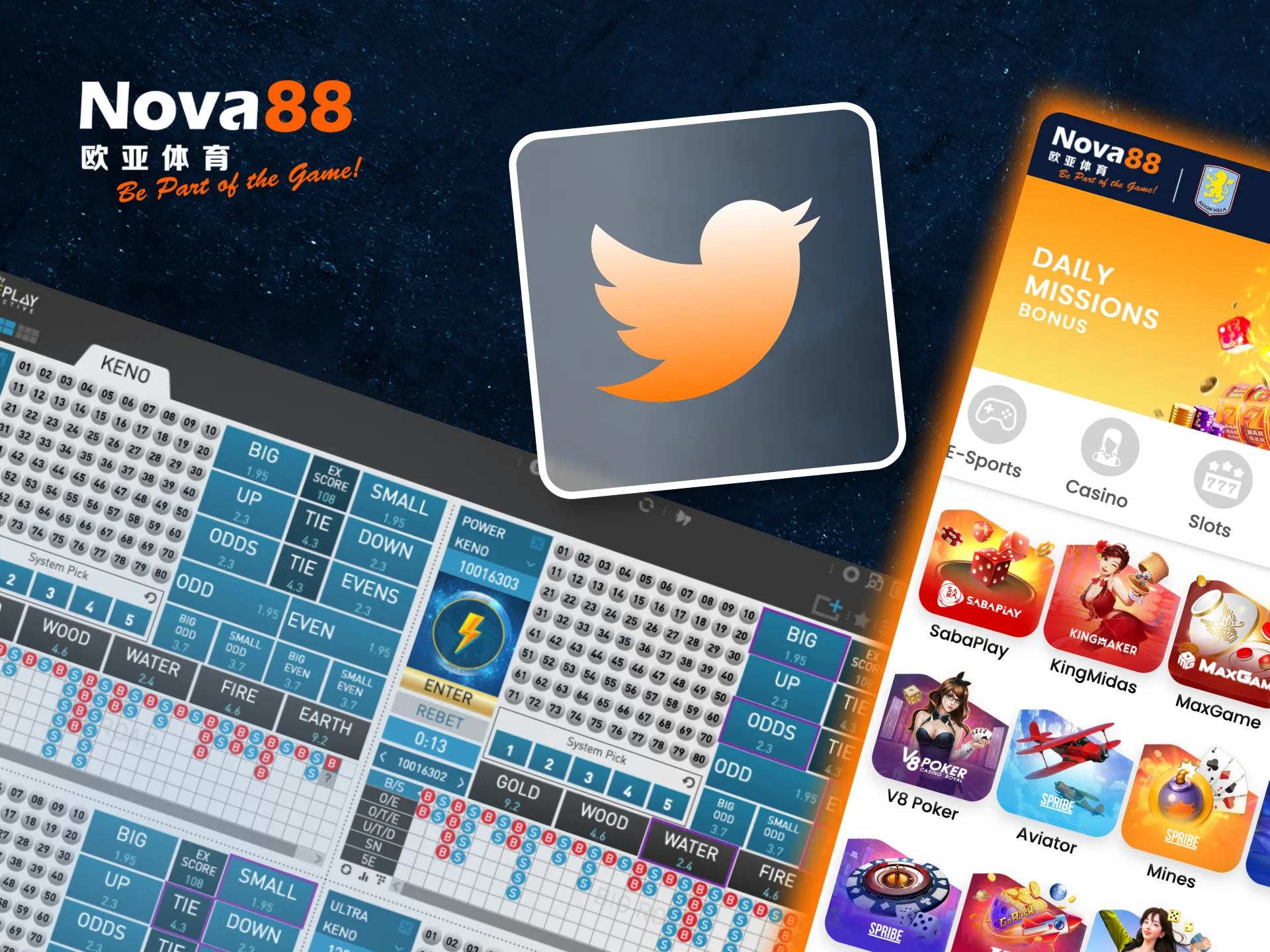 Stay connected with Nova88 on Twitter to send queries and discover bonus details.